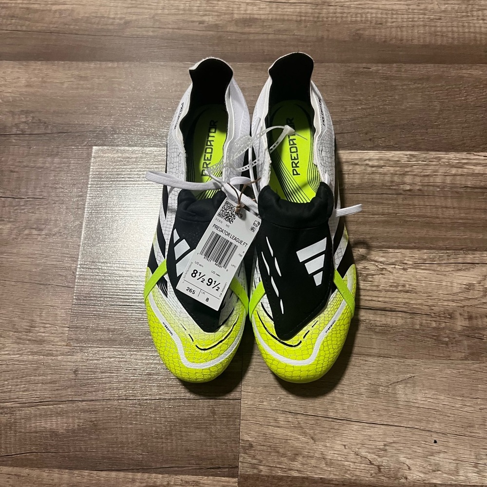 Adidas Men's Black and Neon Yellow Athletic Shoes